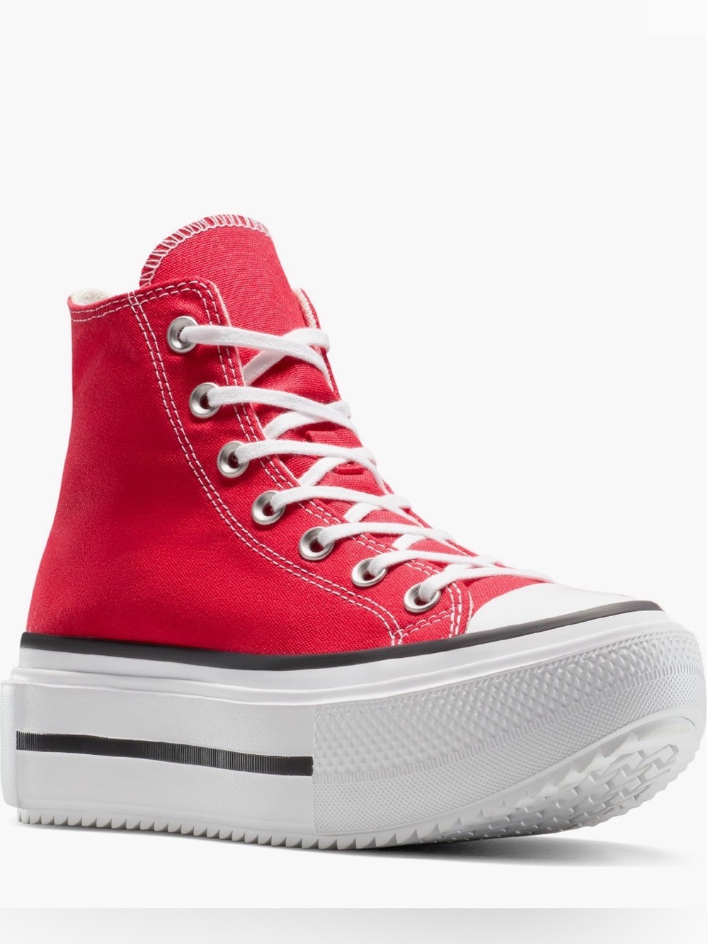 Classic High-Top Canvas Sneakers in Red - Picture 3 of 3